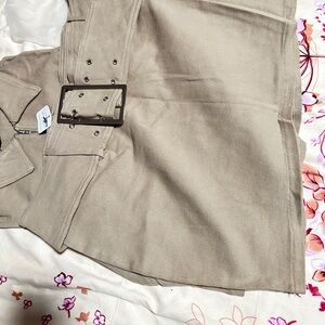 Stylish Tan Skirt with Belt